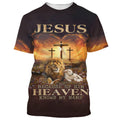 FUNSTUFFPRINT Jesus Lion And Lamb Jesus Because Of Him Heaven Knows My Name 3D T-Shirts - Christian Shirts For Men&Women 3D T-shirt