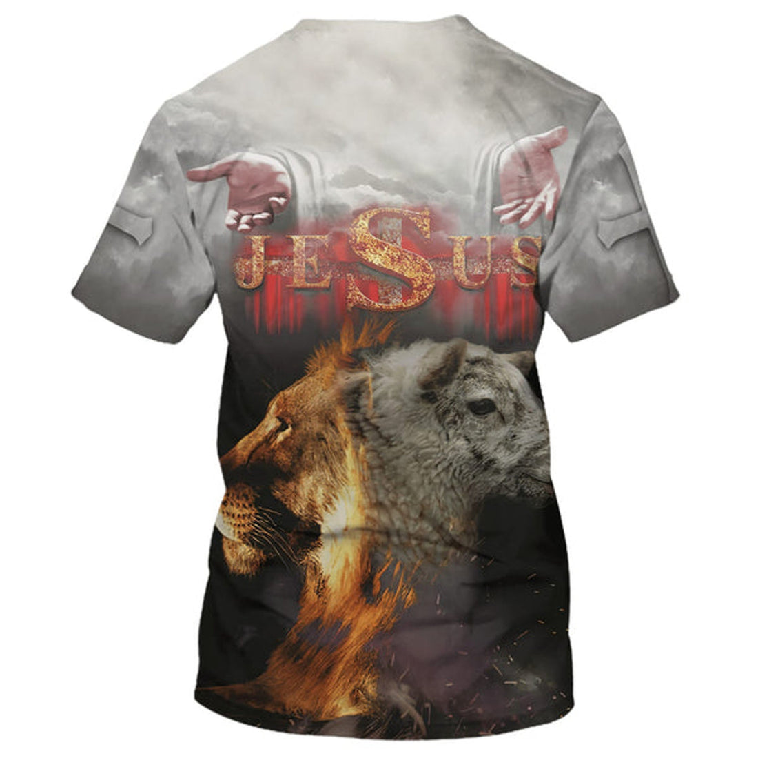 FUNSTUFFPRINT Jesus Lion And Sheep 3D All Over Printed Shirt for Men and Women
 3D T-shirt