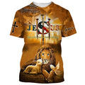 FUNSTUFFPRINT Jesus Lion And The Lamb Christian 3D T-shirt