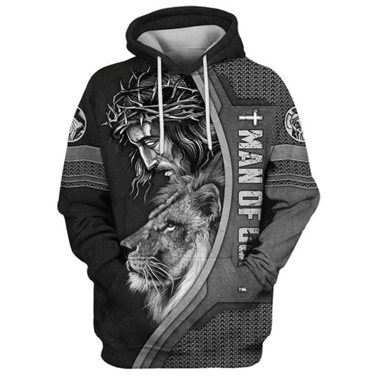 FUNSTUFFPRINT 3D Jesus Lion Faith Over Fear 3D Hoodie and Zip Hoodie