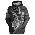 FUNSTUFFPRINT 3D Jesus Lion Faith Over Fear 3D Hoodie and Zip Hoodie
