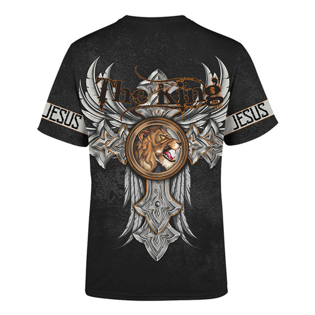 FUNSTUFFPRINT Jesus Lion King Angel Wing Tattoo Christian 3D T-shirt