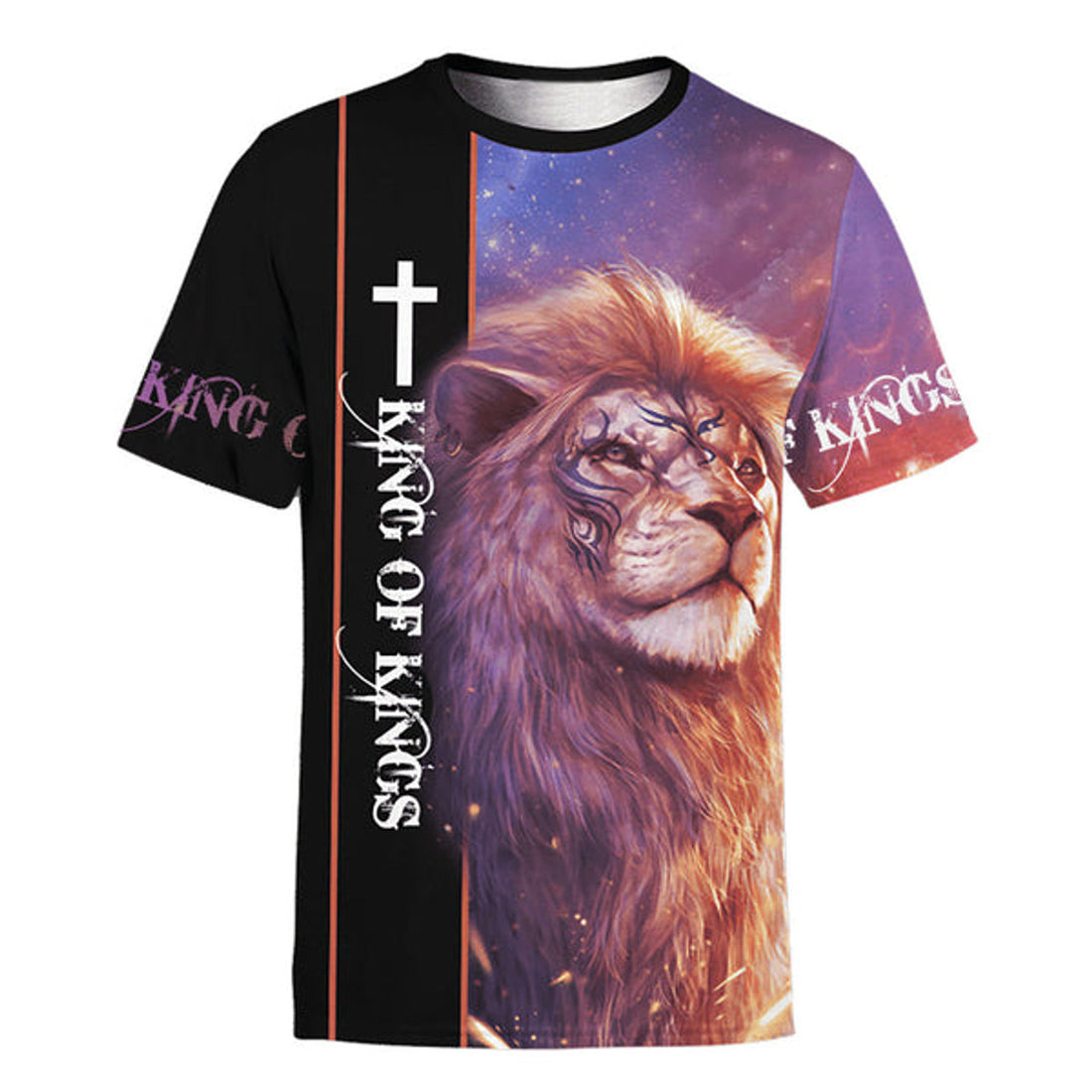FUNSTUFFPRINT Jesus Lion King Of Kings Christian 3D T-shirt