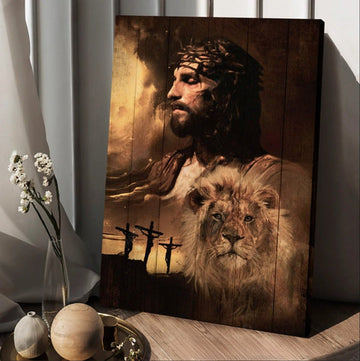 Jesus Lion Of Jesus The Rugged Cross The Amazing The Sacrifice Of Jesus Christ Canvas Wall Art - Christian Wall Posters - Religious Wall Decor