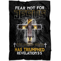 FUNSTUFFPRINT Jesus Lion Revelation 55 Fleece Blanket - Christian Blanket - Bible Verse Blanket