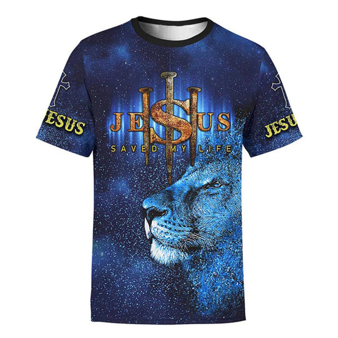 FUNSTUFFPRINT Jesus Lion Way Maker Miracle Worker Christian 3D T-shirt