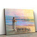 Jesus Near An Ocean Shore With His Sheep Canvas Posters - Jesus Canvas Pictures - Christian Canvas Art