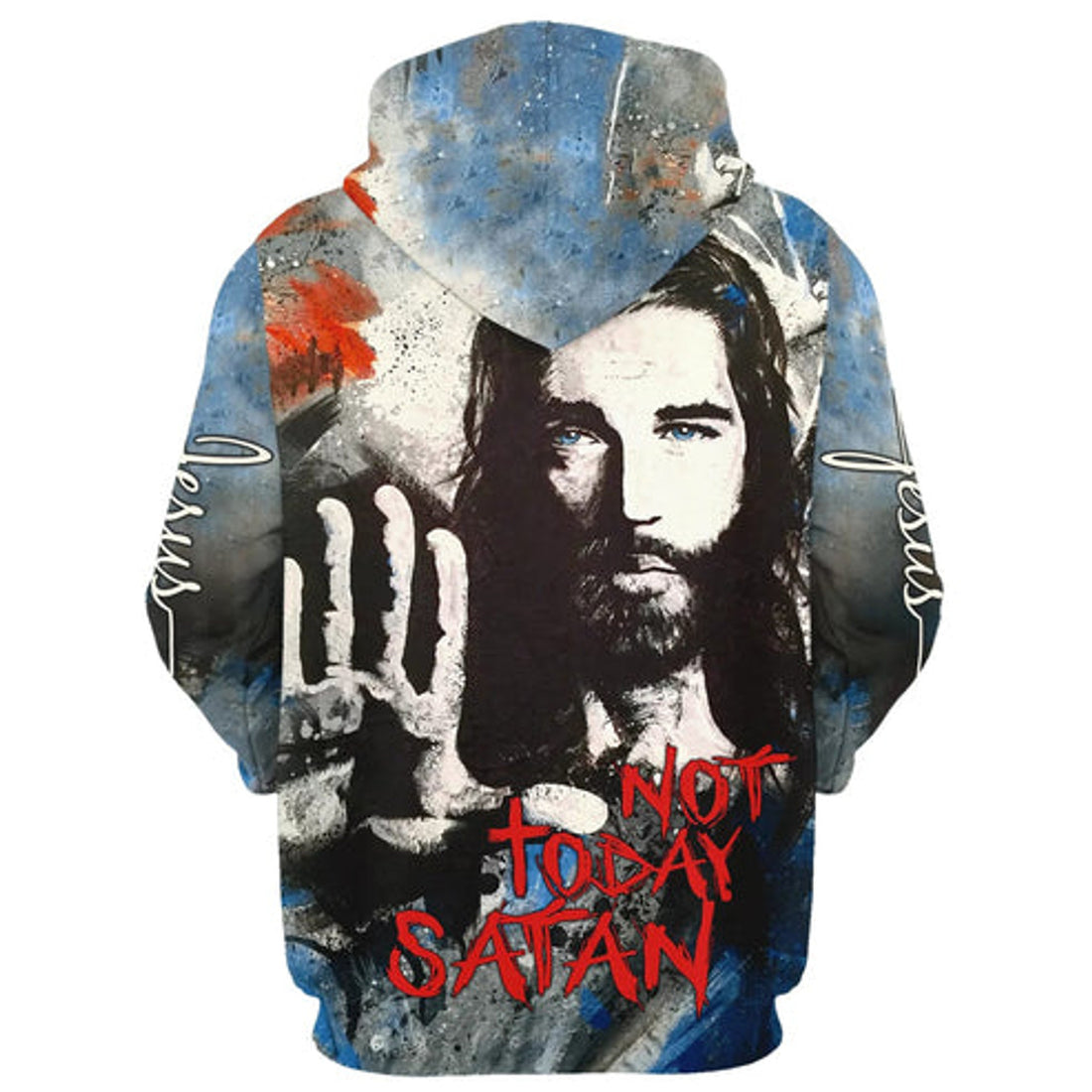 FUNSTUFFPRINT 3D Jesus Not Today Satan Life Of Jesus Christian 3D Hoodie and Zip Hoodie