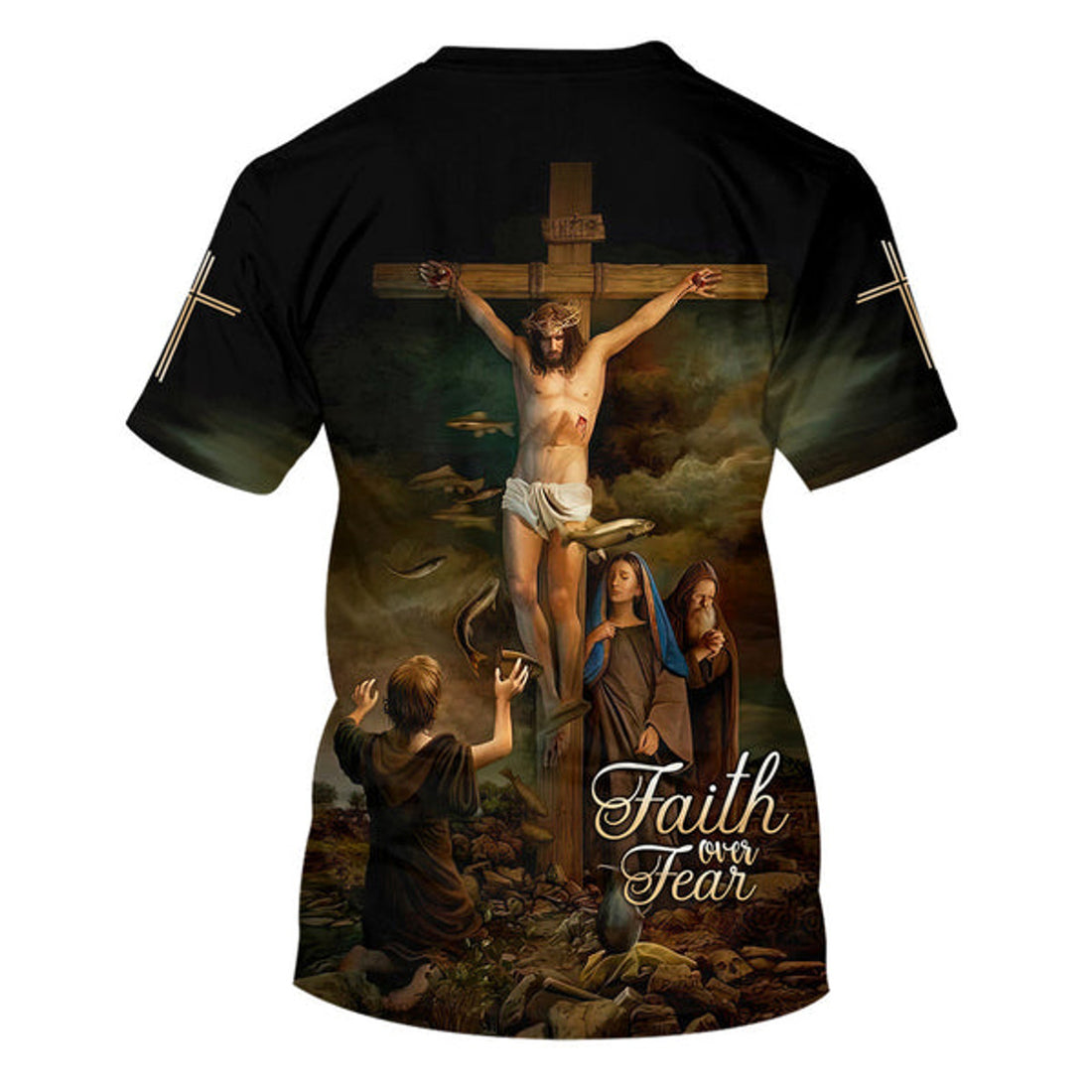 FUNSTUFFPRINT Jesus On The Cross Christian 3D T-shirt