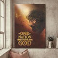 Jesus Painting Cross One Nation Under God Canvas Wall Art - Christian Wall Posters - Religious Wall Decor