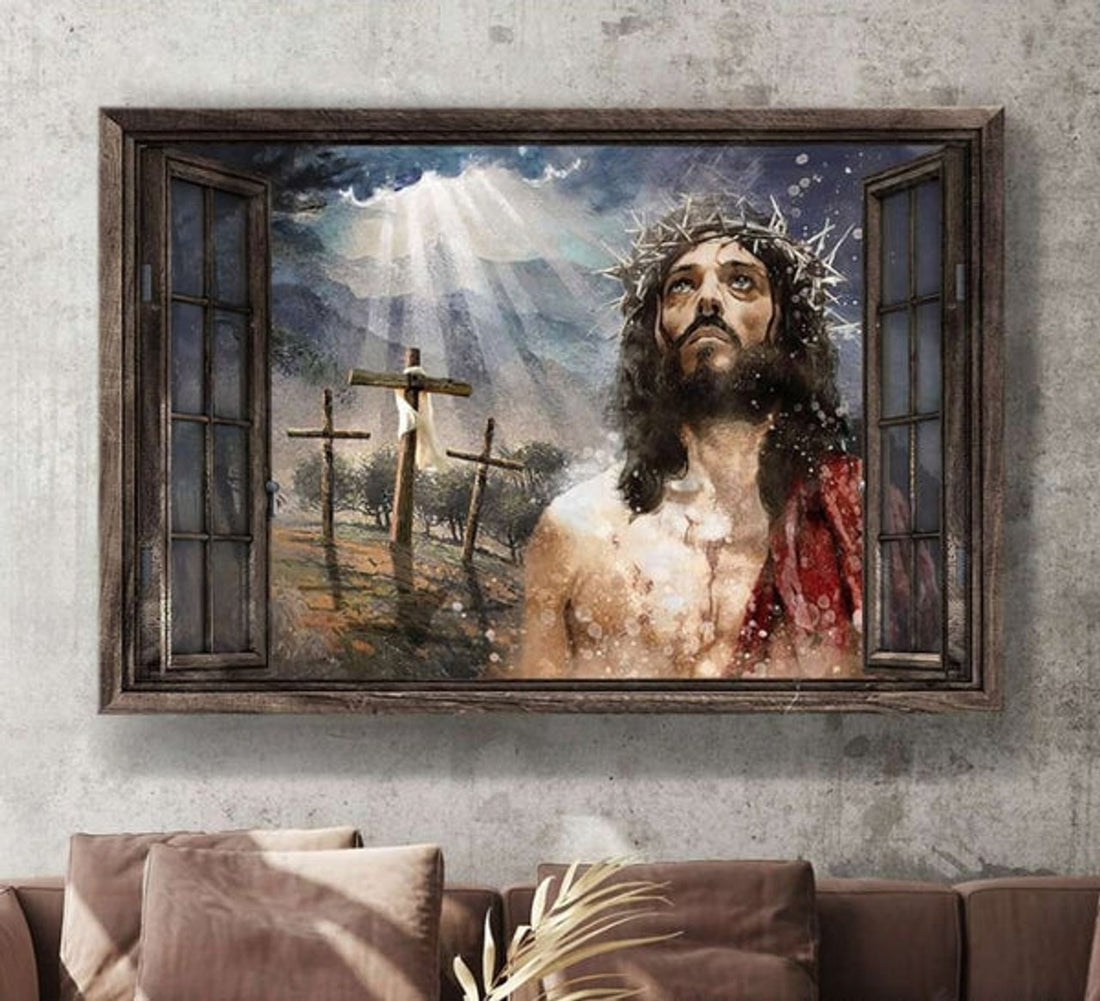 Jesus Painting Light From Heaven A Sign Of God He Is Our Savior Canvas Wall Art - Jesus Canvas Pictures - Christian Wall Posters