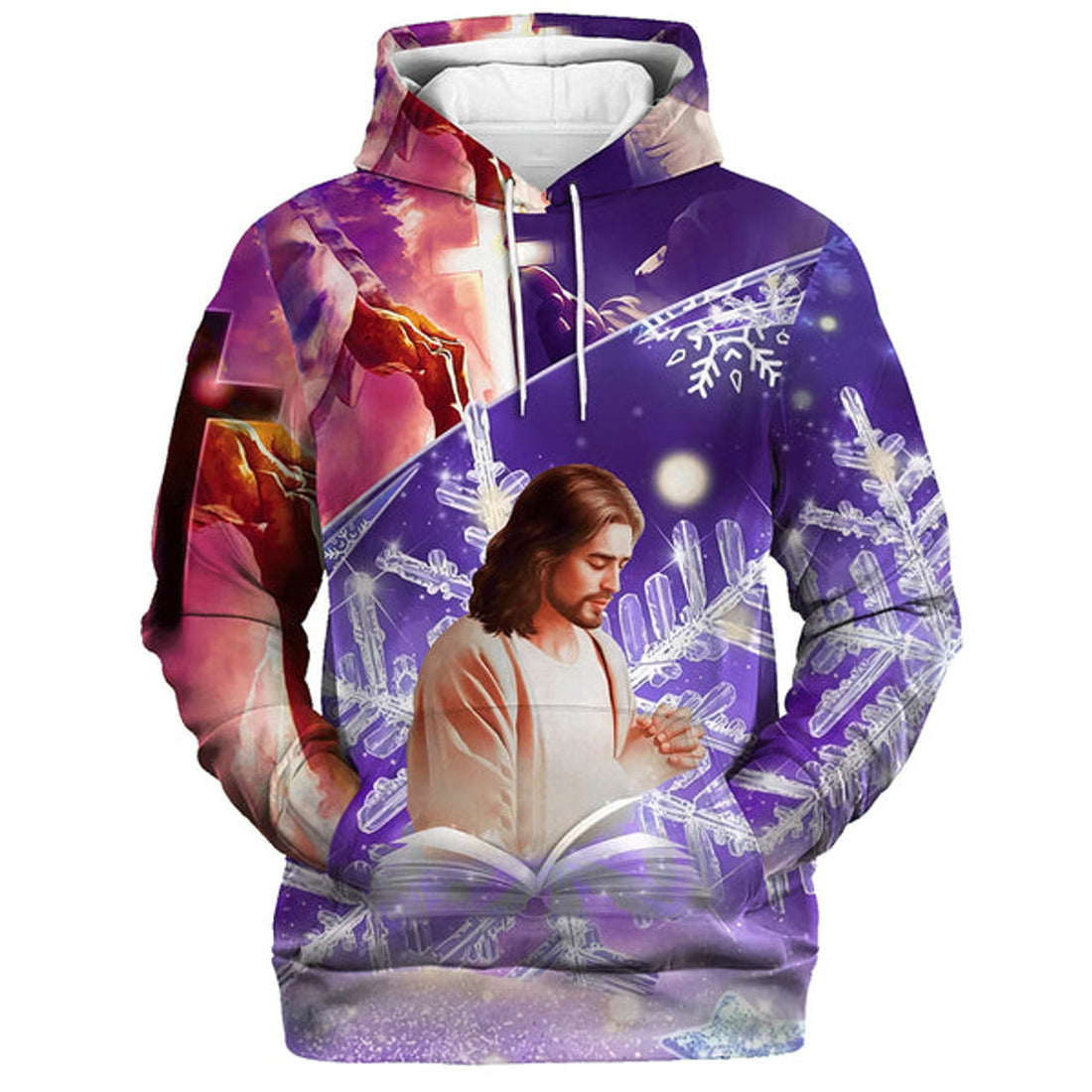 FUNSTUFFPRINT 3D Jesus Pray 3D Hoodies Jesus Hoodie Men & Women Christian 3D Hoodie and Zip Hoodie
