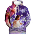 FUNSTUFFPRINT 3D Jesus Pray 3D Hoodies Jesus Hoodie Men & Women Christian 3D Hoodie and Zip Hoodie