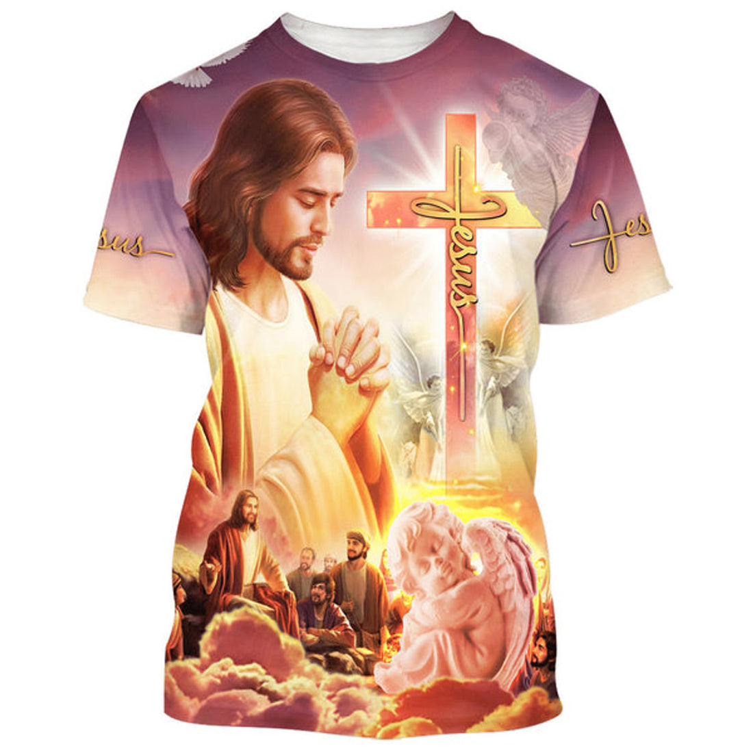 FUNSTUFFPRINT Jesus Pray Christian 3D T-shirt