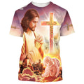 FUNSTUFFPRINT Jesus Pray Christian 3D T-shirt