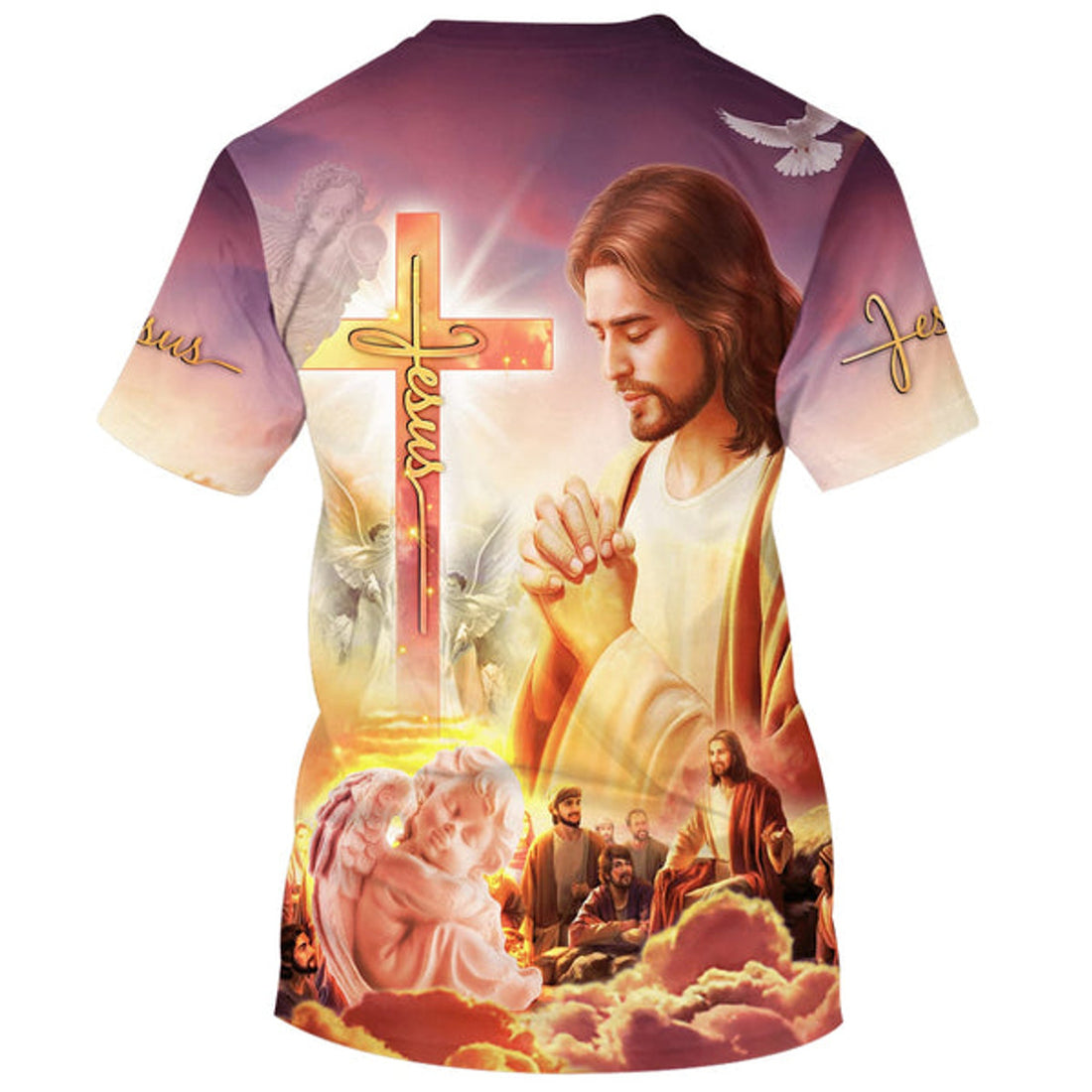 FUNSTUFFPRINT Jesus Pray Christian 3D T-shirt