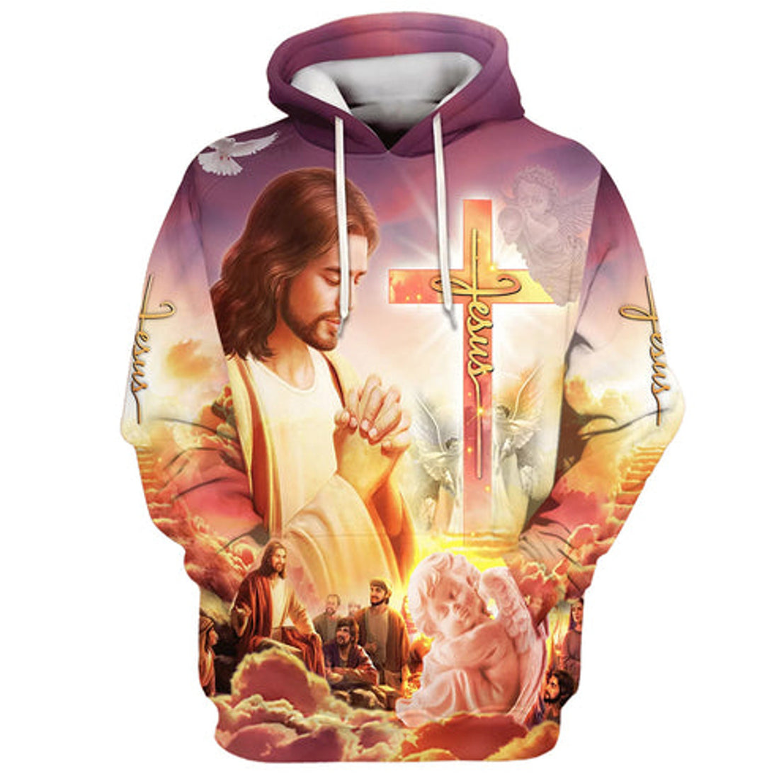 FUNSTUFFPRINT 3D Jesus Prays For His Disciples 3D Hoodie and Zip Hoodie