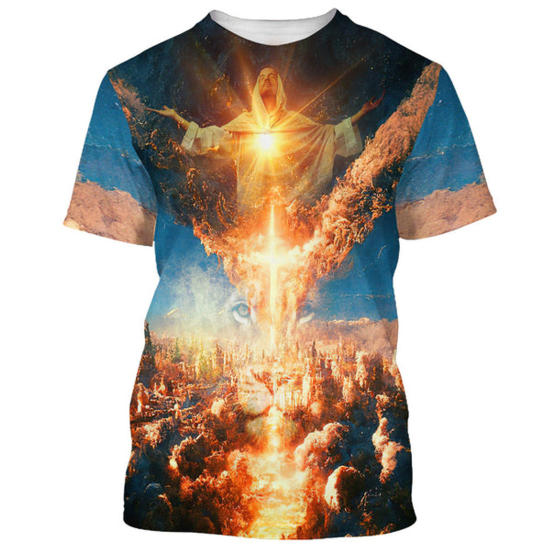 FUNSTUFFPRINT Jesus Put Out His Hands Christian 3D T-shirt