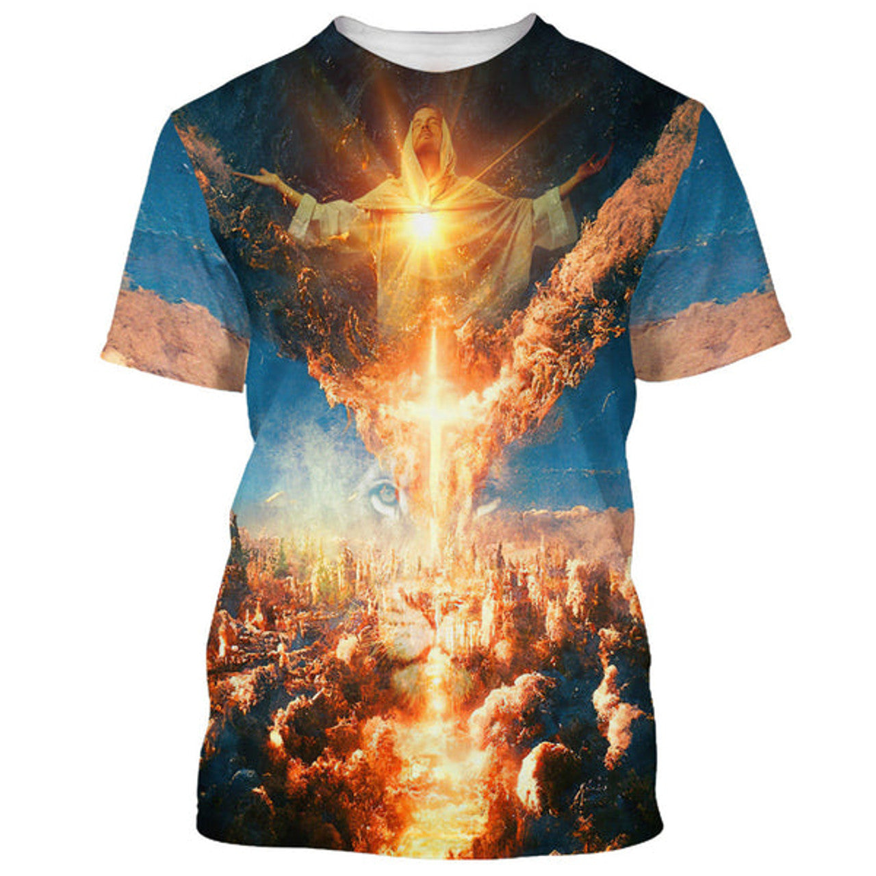 FUNSTUFFPRINT Jesus Put Out His Hands Christian 3D T-shirt