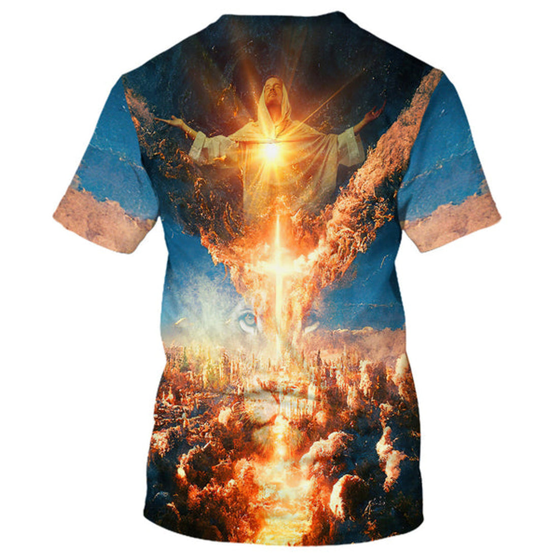FUNSTUFFPRINT Jesus Put Out His Hands Christian 3D T-shirt