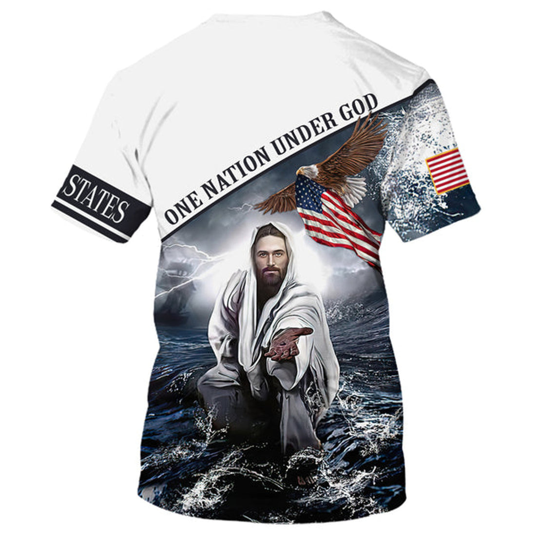 FUNSTUFFPRINT Jesus Reaching Out His Hand Christian 3D T-shirt