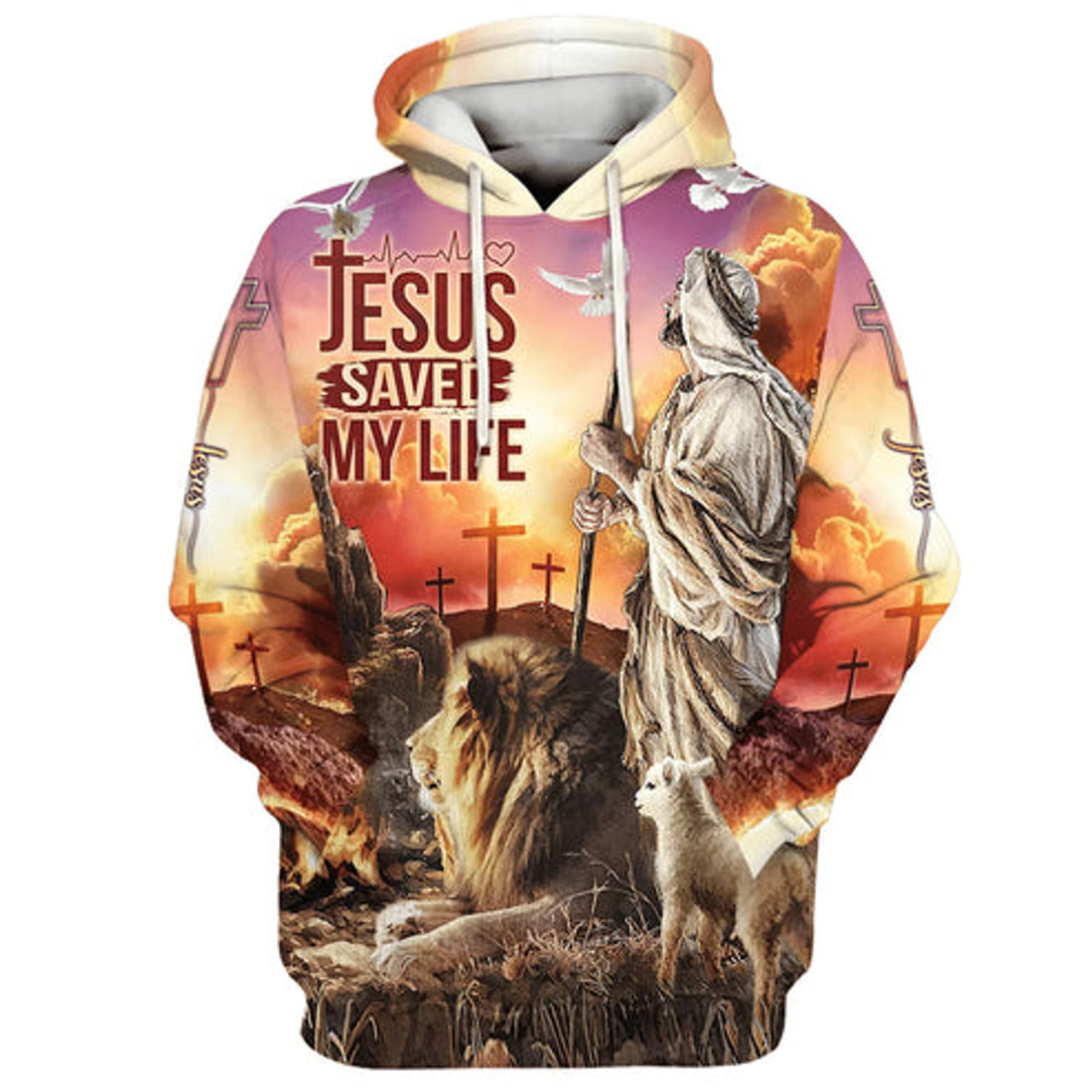 FUNSTUFFPRINT 3D Jesus Saved My Life 3D Hoodie and Zip Hoodie