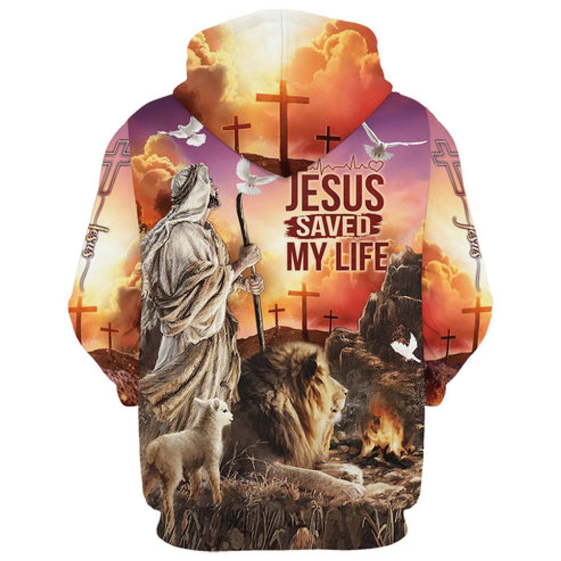 FUNSTUFFPRINT 3D Jesus Saved My Life 3D Hoodie and Zip Hoodie