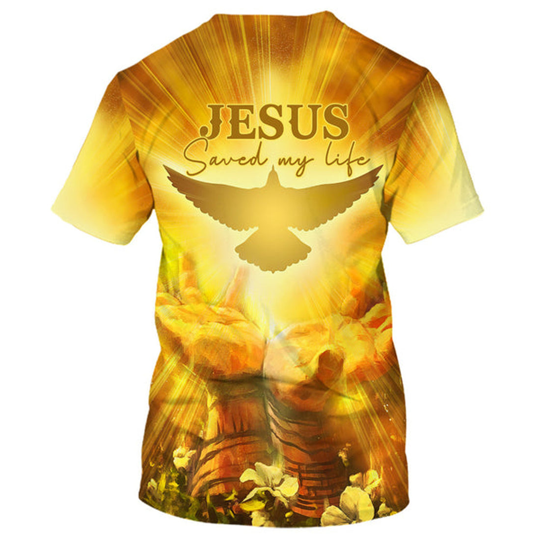 FUNSTUFFPRINT Jesus Saved My Life Christian 3D T-shirt
