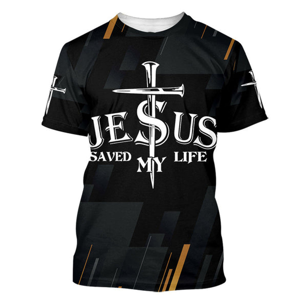 FUNSTUFFPRINT Jesus Saved My Life Christian 3D T-shirt