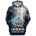 FUNSTUFFPRINT Jesus Saved My Life Hoodie - Men & Women Christian 3D Hoodie and Zip Hoodie