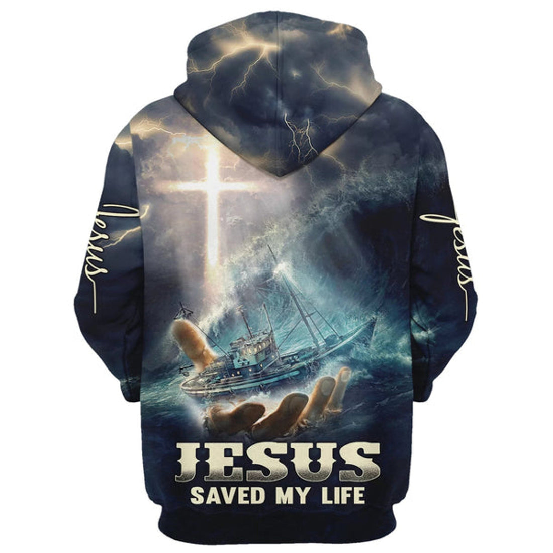 FUNSTUFFPRINT Jesus Saved My Life Hoodie - Men & Women Christian 3D Hoodie and Zip Hoodie