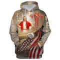 FUNSTUFFPRINT 3D Jesus Saves - One Nation Under God 3D Hoodie and Zip Hoodie
