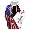 FUNSTUFFPRINT 3D Jesus American Flag - Jesus Is My God 3D Hoodie and Zip Hoodie