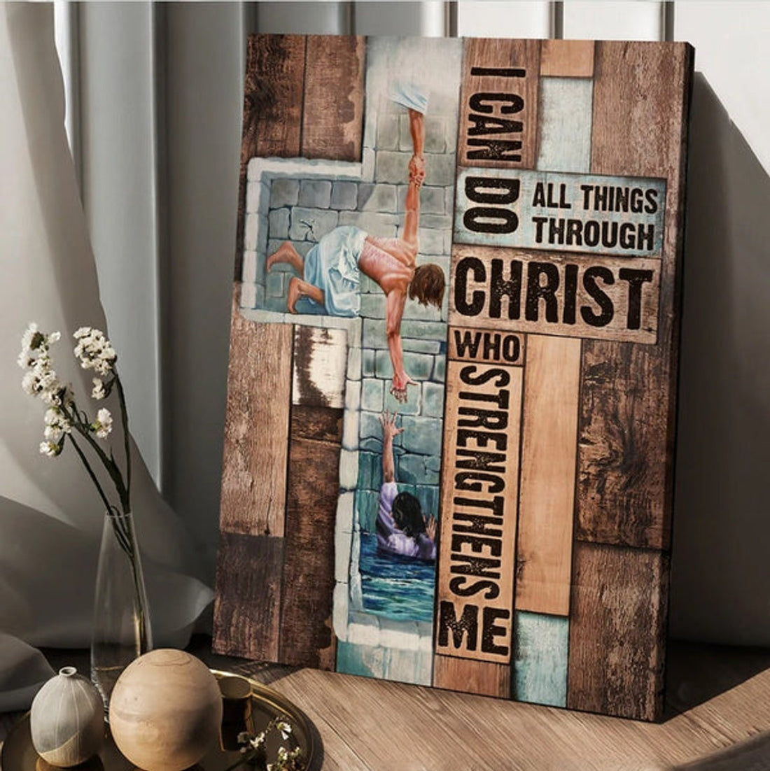 Jesus Take My Hand I Can Do All Things Canvas Wall Art - Christian Wall Posters - Religious Wall Decor