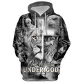 FUNSTUFFPRINT 3D Jesus The Cross Lion Of Judah 3D Hoodie and Zip Hoodie