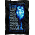 FUNSTUFFPRINT Jesus The Lion Of Judah Is My God Fleece Blanket - Christian Blanket - Bible Verse Blanket