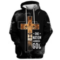 FUNSTUFFPRINT 3D Jesus The Lion Of Judah One Nation Under God 3D Hoodie and Zip Hoodie