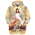 FUNSTUFFPRINT 3D Jesus The Lion Of Judah The Lamb Of God 3D Hoodie and Zip Hoodie