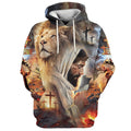 FUNSTUFFPRINT 3DJesus The Lion of Judah 3D Hoodies Jesus Hoodie Men & Women Christian 3D Hoodie and Zip Hoodie