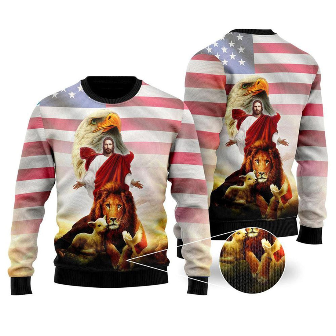 FUNSTUFFPRINT Jesus Ugly Christmas Sweater For Men & Women – Gifts For Christians Ugly  Sweater