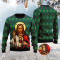 FUNSTUFFPRINT Jesus Ugly Christmas Sweater Unisex Womens & Mens - Xmas Gifts For Him Or Her - Jesus Christ Sweater - God Gifts Idea Ugly  Sweater