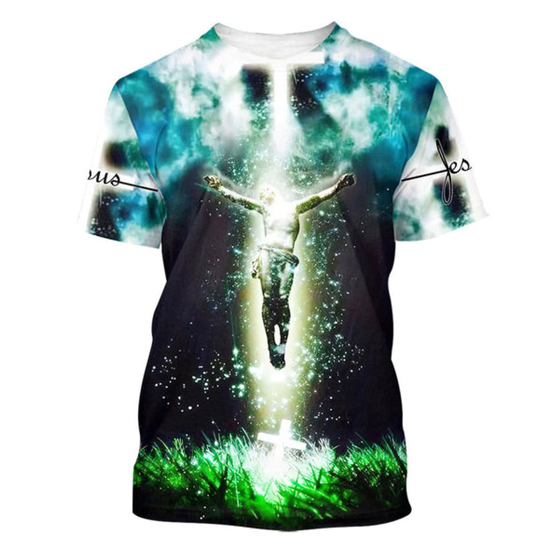 FUNSTUFFPRINT Jesus Underwater Christian 3D T-shirt