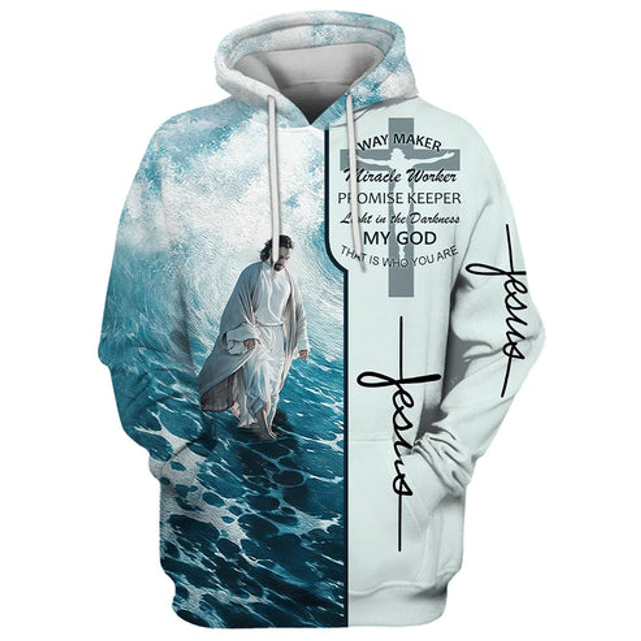 FUNSTUFFPRINT 3D Jesus Walking On Water 3D Hoodie and Zip Hoodie