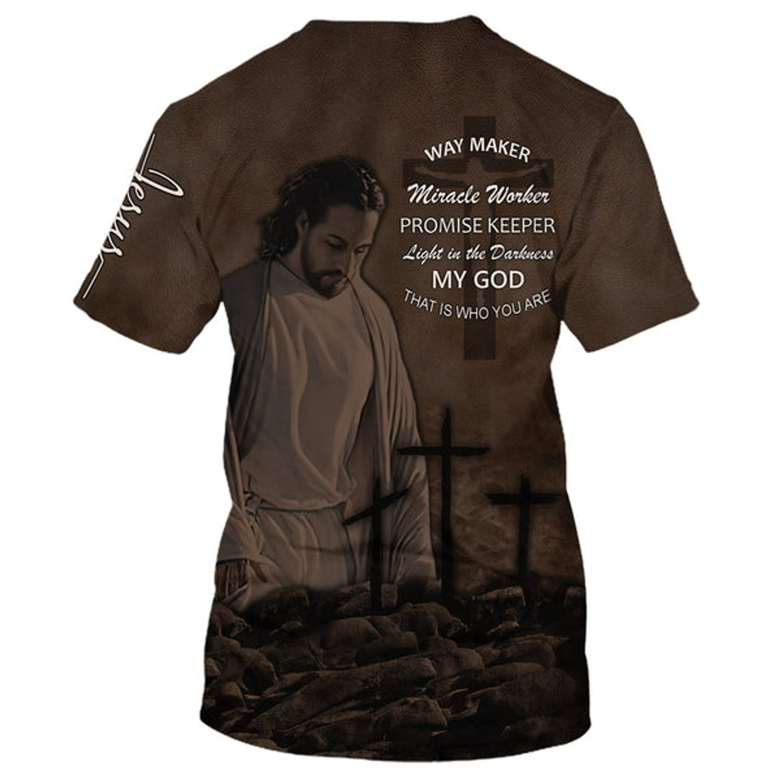 FUNSTUFFPRINT Jesus Way Maker Miracle Worker My God That Is Who You Are Christian 3D T-shirt