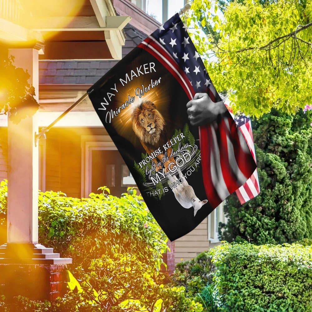 Jesus Way Maker Miracle worker Promise keeper House Flags, Christian Flag, Scripture Flag, Garden Banner