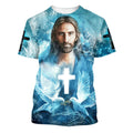 FUNSTUFFPRINT Jesus With Birds Christian 3D T-shirt