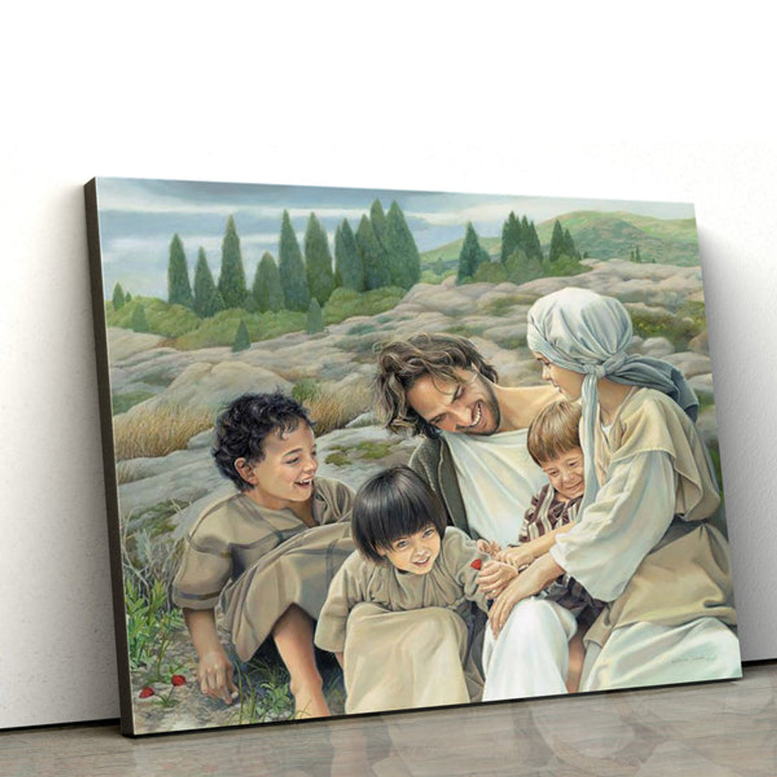 Jesus With Children Canvas Pictures - Jesus Christ Canvas Art - Christian Wall Canvas