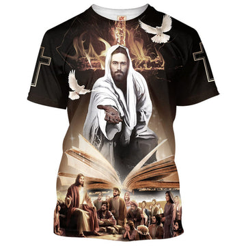 FUNSTUFFPRINT Jesus With His Disciples Christian 3D T-shirt