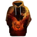 FUNSTUFFPRINT 3D Jesus and Lion 2 3D Hoodie and Zip Hoodie