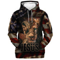 FUNSTUFFPRINT 3D Jesus and Lion 1 3D Hoodie and Zip Hoodie